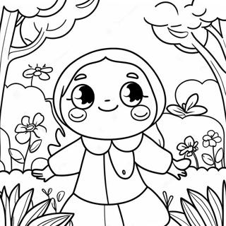 Page De Coloriage De Nana Heureuse Dans Un Jardin 115950-51434