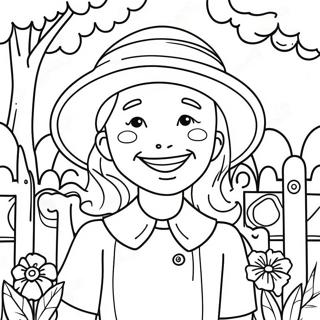 Page De Coloriage De Nana Heureuse Dans Un Jardin 115950-51435