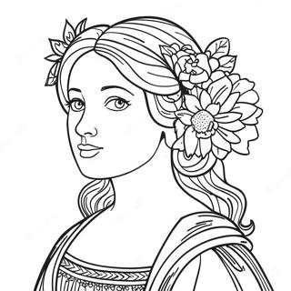 Page De Coloriage Isabella Avec Des Fleurs 116076-51521