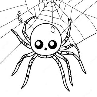 Araignee Effrayante Dans Une Toile Page A Colorier 11609-2799