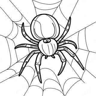 Araignee Effrayante Dans Une Toile Page A Colorier 11609-2800