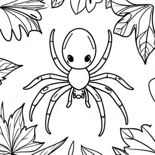 Araignee Realiste Sur Une Feuille Page A Colorier 11611-733