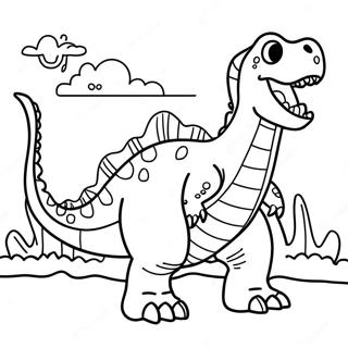 Dinosaure Effrayant Pages À Colorier