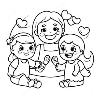 Page De Coloriage De Maman Heureuse Et Ses Enfants 116518-52034