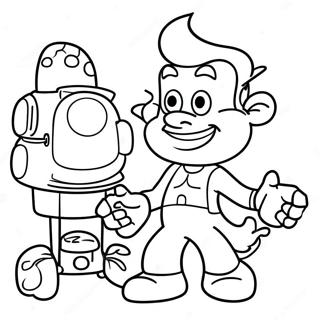 Page De Coloriage De Jimmy Neutron Avec Inventions 116776 52239