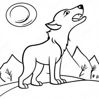 Loup Réaliste Au Clair De Lune Pages À Colorier