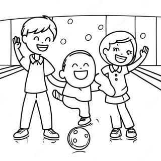 Page De Coloriage Denfants Heureux Jouant Au Bowling 117186-52547