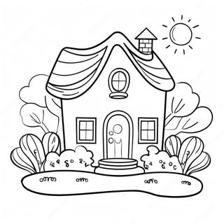Page De Coloriage Dune Maison Mignonne Avec Jardin 117211-52565