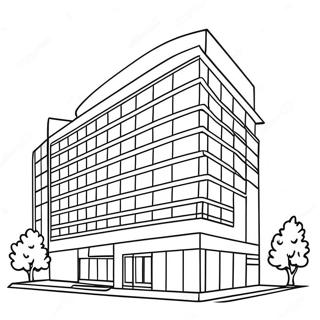 Page De Coloriage Dun Batiment De Bureau Moderne 117212 52569