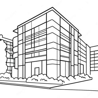 Page De Coloriage Dun Batiment De Bureau Moderne 117212 52570