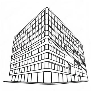 Page De Coloriage Dun Batiment De Bureau Moderne 117212 52571