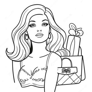 Page De Coloriage De Barbie A La Mode Des Annees 90 Avec Accessoires 117312-52637