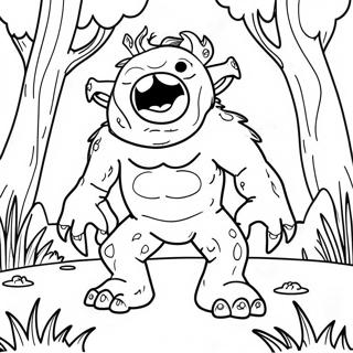 Page De Coloriage De Monstre Effrayant Dans La Foret 117338-52657