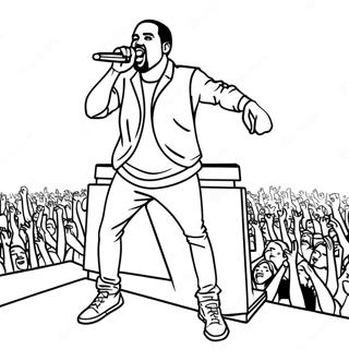 Page De Coloriage De Kanye West En Performance Sur Scene 117623-52873