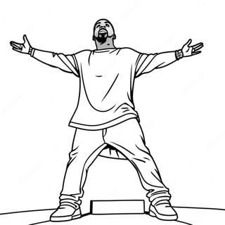 Page De Coloriage De Kanye West En Performance Sur Scene 117623-52874