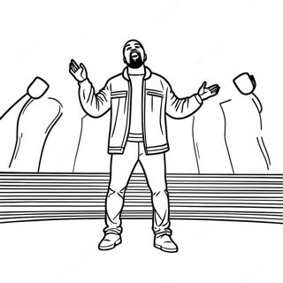 Page De Coloriage De Kanye West En Performance Sur Scene Pages À Colorier