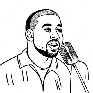 Kanye West Avec Un Microphone Page De Coloriage 117626 52885