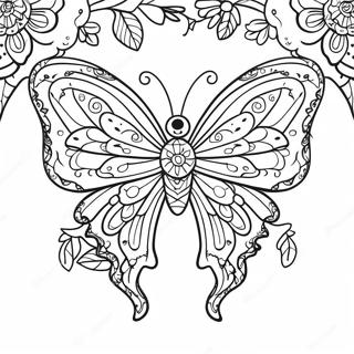 Page De Coloriage De Papillon Attrape Reves Elegant Avec Des Fleurs 117728 52960
