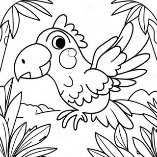 Perroquet Heureux Glissant A Travers La Jungle Page A Colorier 117883 53084