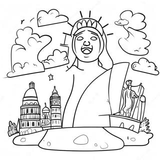 Page De Coloriage De Monuments Amusants Autour Du Monde 117961 53143