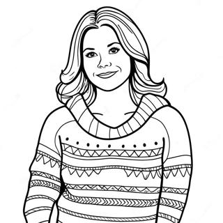 Page De Coloriage De Lorelai Gilmore Dans Un Pull Confortable 117985 53156