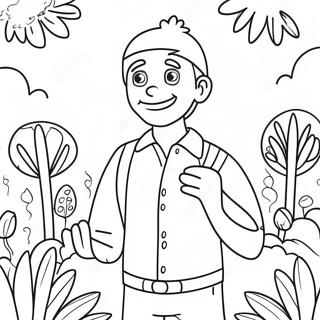 Page De Coloriage De Wally Darling Dans Un Jardin Colore 118011 53176