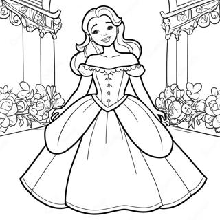 Belle Enchanteresse Dans Une Belle Robe Page A Colorier 11808-2742