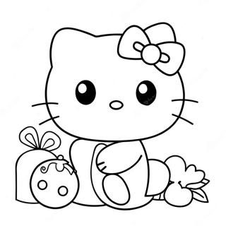 Page De Coloriage Dadorable Hello Kitty Decorant Des Ornements 118219 53341