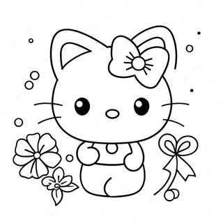Page De Coloriage Dadorable Hello Kitty Decorant Des Ornements 118219 53342