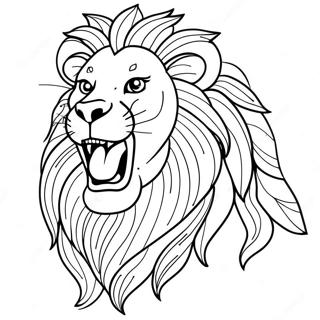 Page De Coloriage De Lion Majestueux Rugissant 118243-53353