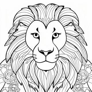 Page De Coloriage De Portrait De Lion Detaille 118244 53359