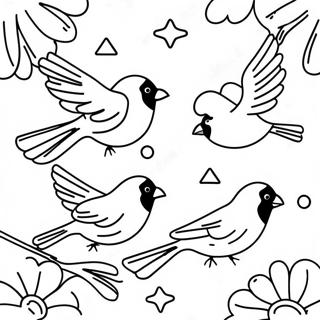 Page De Coloriage De Cardinaux Colores En Vol 118371-53455