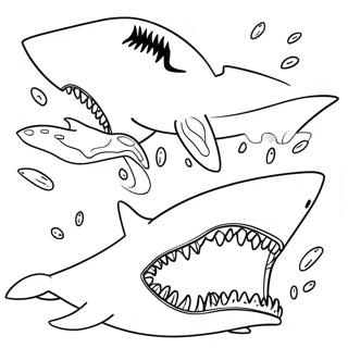 Page De Coloriage Des Machoires Du Grand Requin Blanc 118498 53668