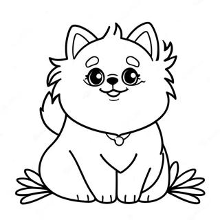 Page De Coloriage De Mignon Chiot Pomeranian 118574-53726