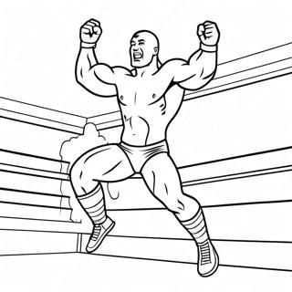 Page De Coloriage De Lutteur Wwe Sautant Sur Un Adversaire 118626-53766