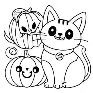 Chats D'halloween Pages À Colorier