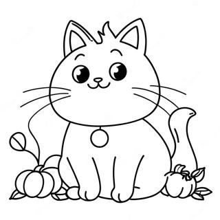 Chat Citrouille Joueur Page A Colorier 118653 53791