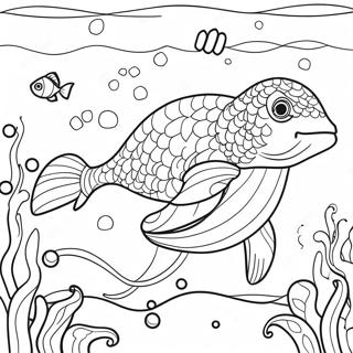 Page De Coloriage De Nageoire De Mer Nageant Gracieusement 118782 53891