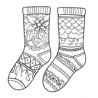 Page De Coloriage De Chaussettes Colorees 118806-53903