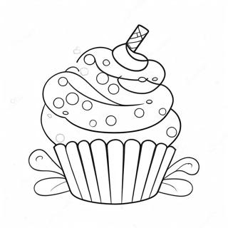 Page A Colorier De Cupcake Colore Avec Des Vermicelles 11899-1688