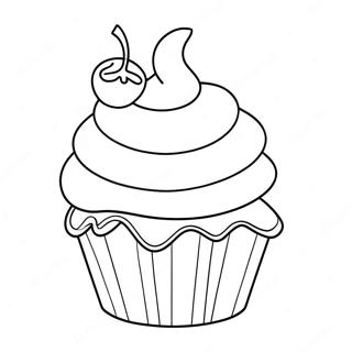 Page A Colorier De Cupcake Geant Avec Une Cerise Sur Le Dessus 11900-706