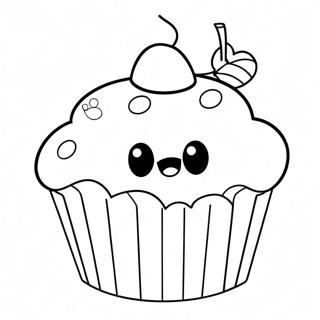 Page A Colorier De Cupcake Geant Avec Une Cerise Sur Le Dessus 11900-707