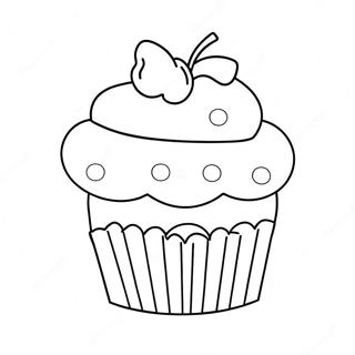 Page A Colorier De Cupcake Geant Avec Une Cerise Sur Le Dessus 11900-708