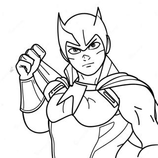 Page De Coloriage Dun Garcon Anime En Costume De Super Heros 119038 54089