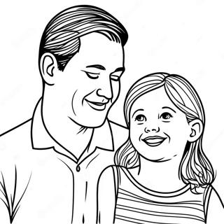 Papa Et Fille Pages À Colorier