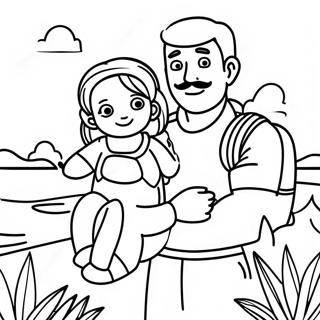 Page De Coloriage De Papa Et Fille Aventuriers 119063-54105