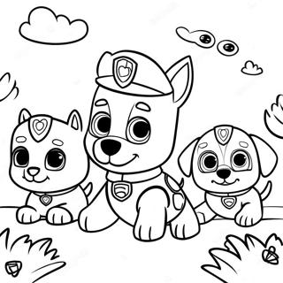 Page De Coloriage Des Chiots Aventuriers De La Pat Patrouille A La Chasse Aux Oeufs 119116-54157