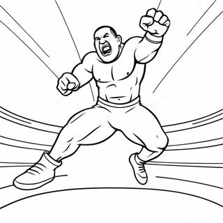 Page De Coloriage Dun Lutteur De La Wwe Sautant Sur Un Adversaire 119294-54285