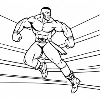 Page De Coloriage Dun Lutteur De La Wwe Sautant Sur Un Adversaire 119294-54286