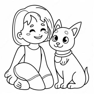 Page De Coloriage Danimaux Adorables Avec Leurs Proprietaires 119426 54399